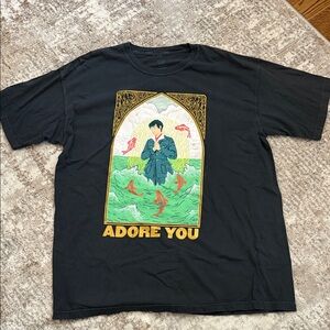 Black Graphic T-Shirt with Adore You Design
